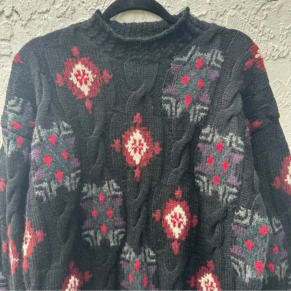 POWERS & GOODE‎ Vintage Sweater Men Size Medium Wool 90’s Cableknit